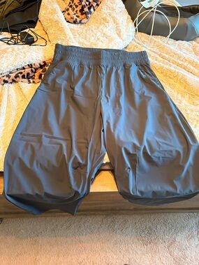 Loose Fit Wide Leg Navy Sleektech Pants